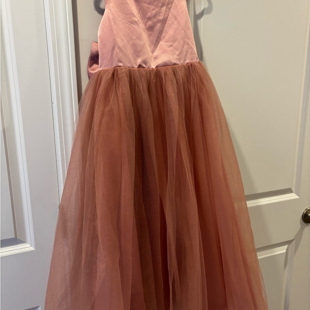 Girls Dusty Rose Tulle Party Dress